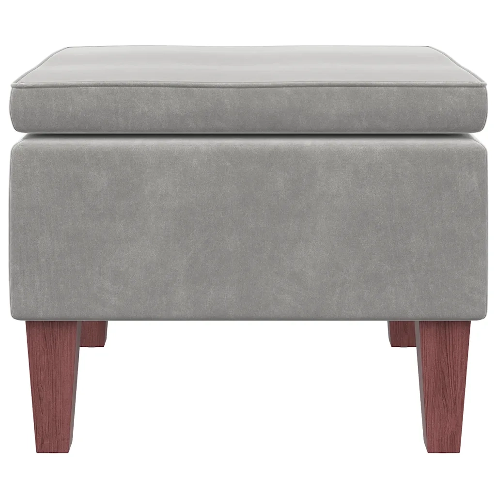 Poggiapiedi con Gambe in Legno Grigio Chiaro in Velluto cod mxl 53349