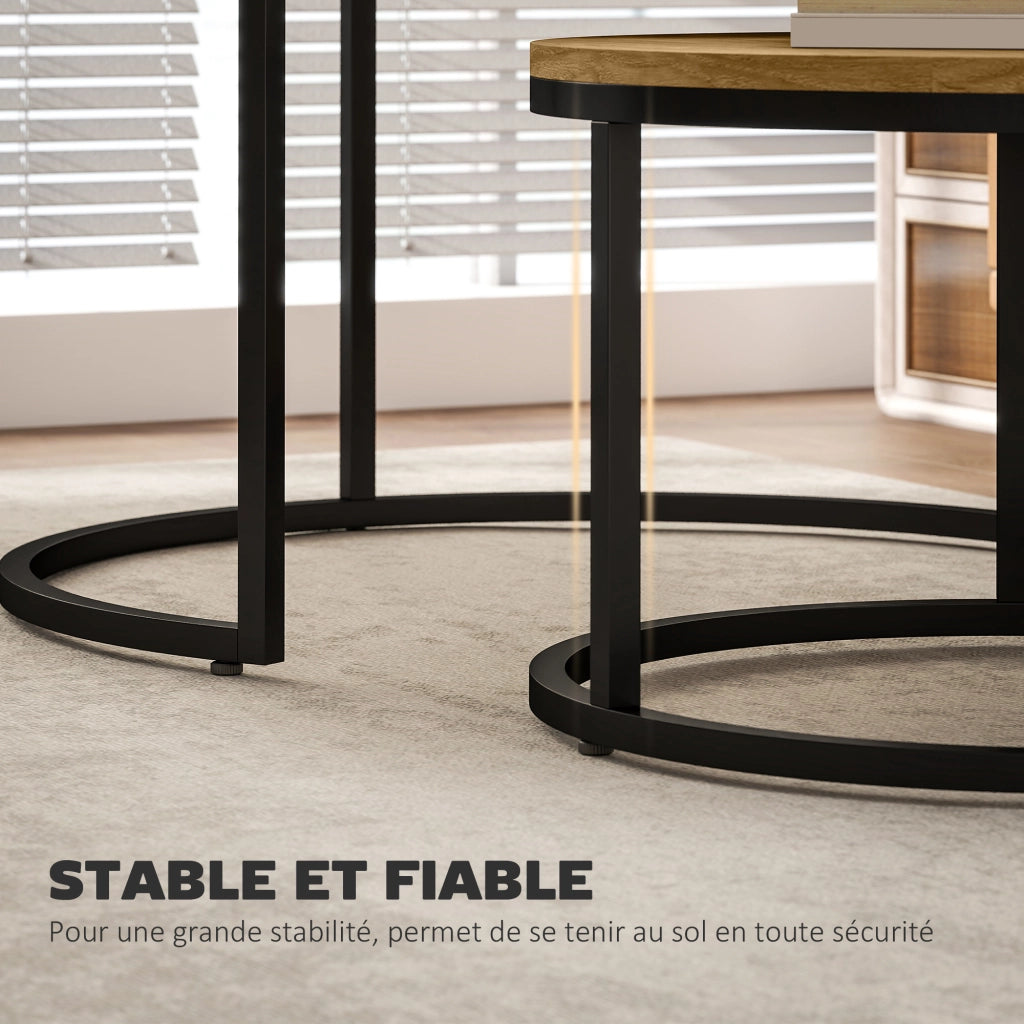 Tavolino da caff¨¨ design industriale ¨C zephmum ¨C marrone 80x40x40