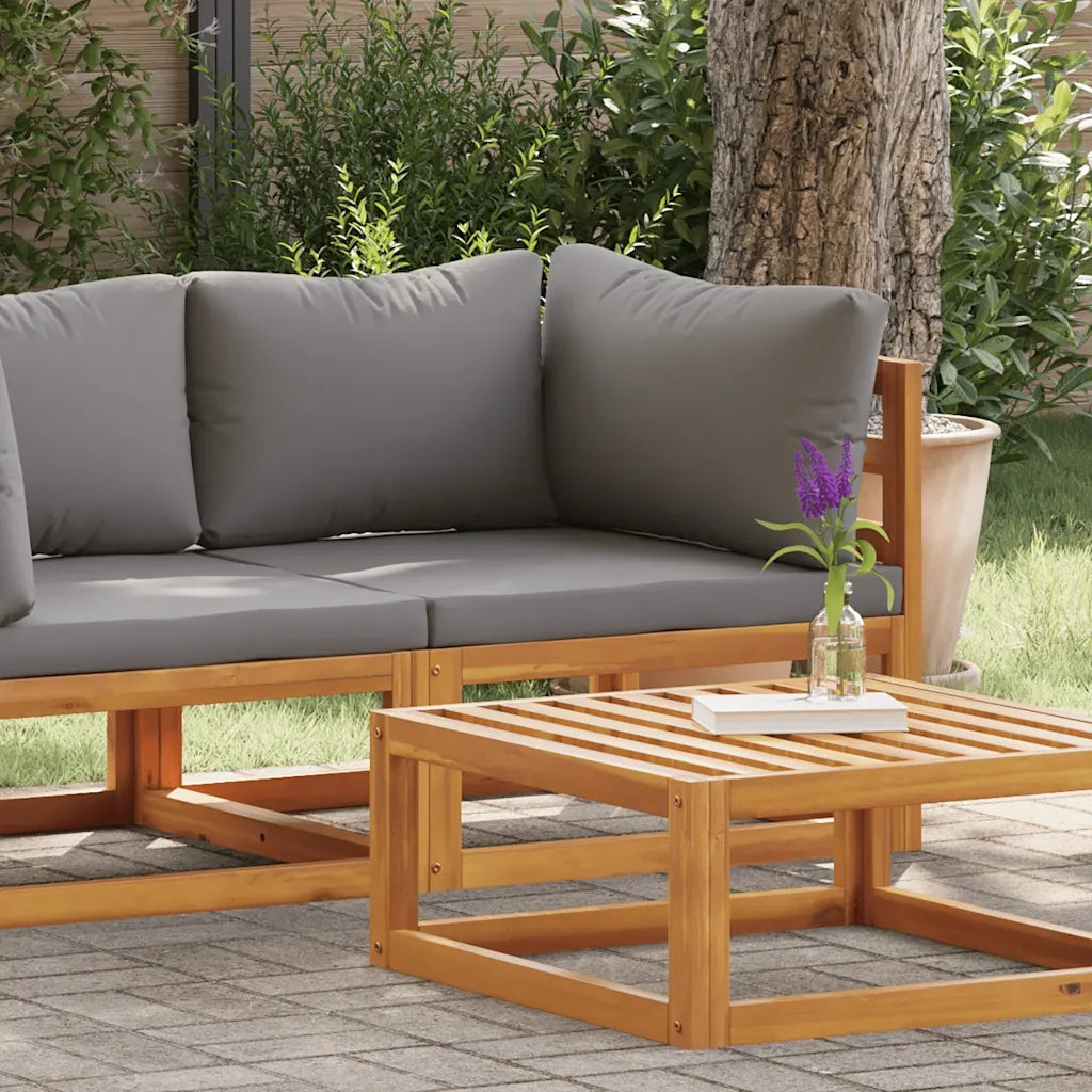 Divano Angolare Modulare Cuscini Grigio Scuro Massello Acacia cod mxl 65881