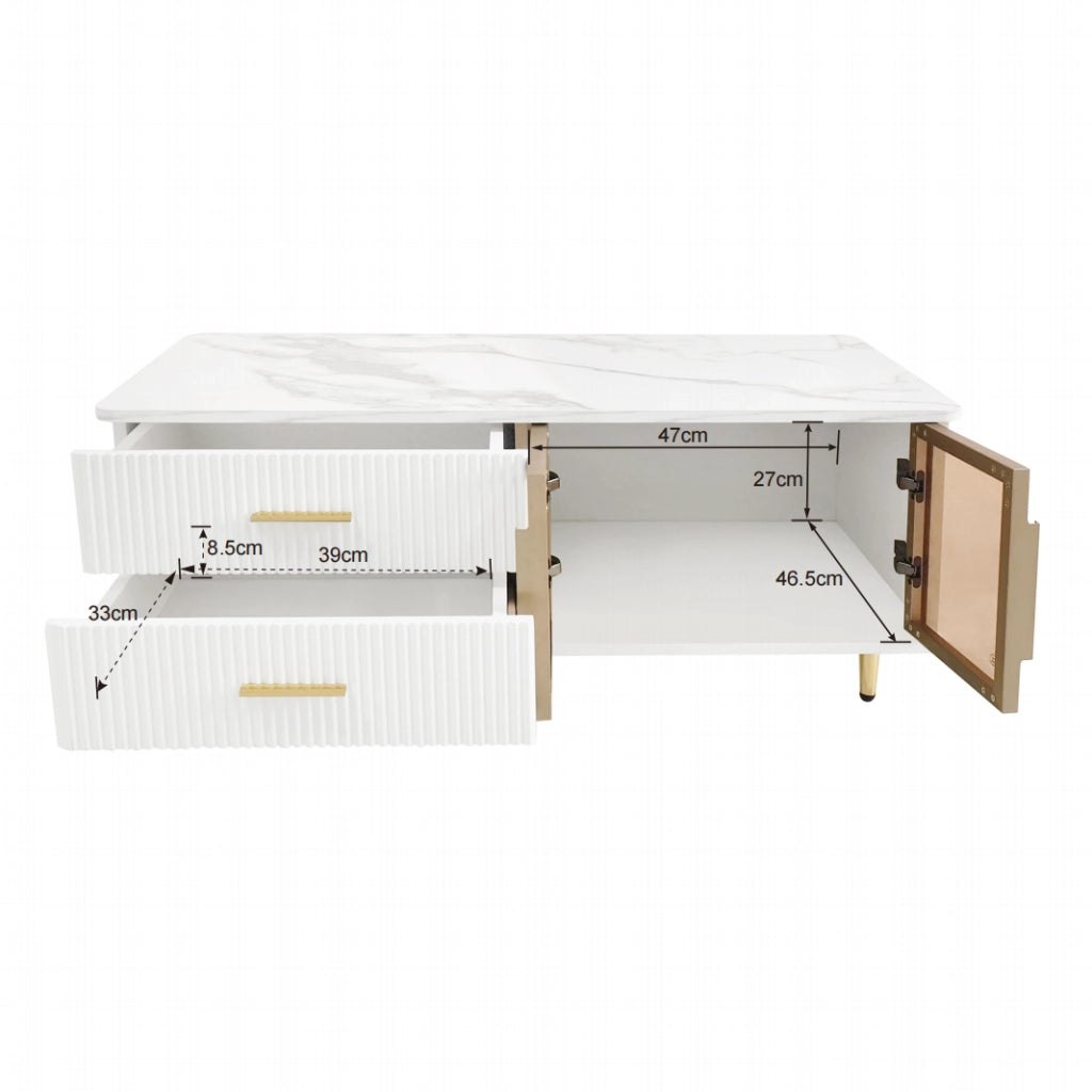 Credenza per TV bianca in truciolato lunghezza 170 cm