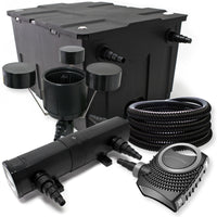 Set laghetto: Filtro bio 60000l con Pompa SuperEco, Tubo 25m e Chiarificatore UVC 18W Stagno