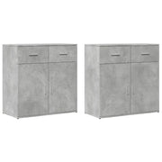 Credenze 2 pz | Madia | Buffet da pranzo | Armadio da pranzo Grigio Cemento 79x38x80 cm in Legno Multistrato