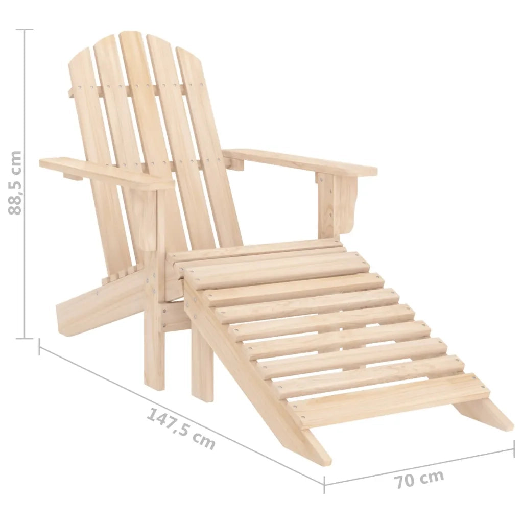 Sedia Giardino Adirondack con Ottomana Massello di Abete 315862