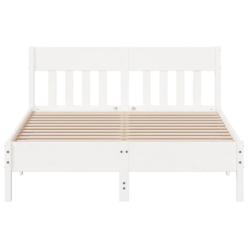 Letto senza Materasso Bianco 120x190 cm Legno Massello di Pino