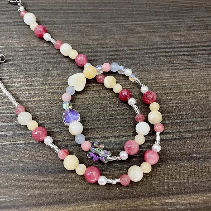 Collana di perle di cristallo colorate: regalo fatto a mano per donna