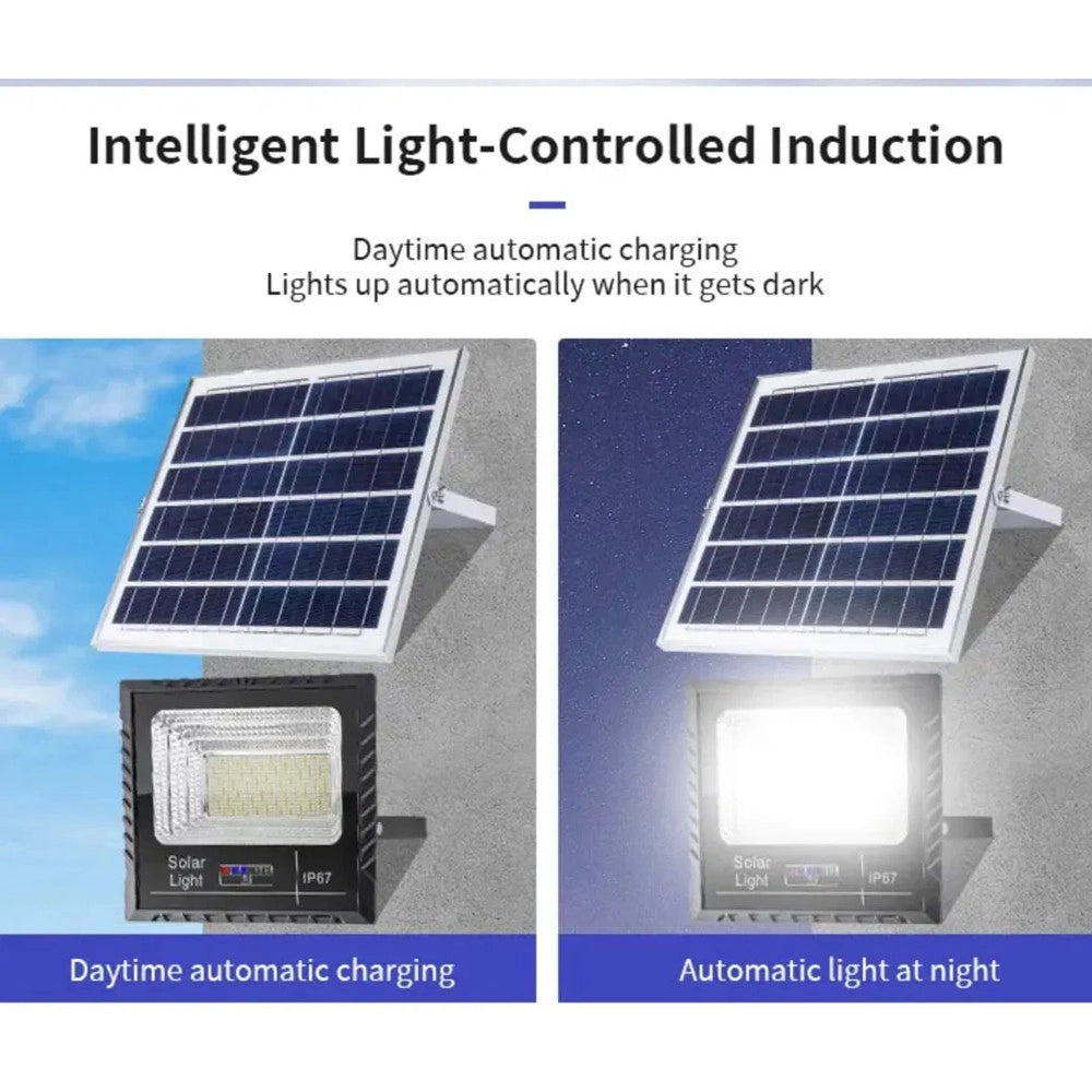 Trade Shop - Faretto Luce Solare Con Pannello Fotovoltaico 300 W Ip65 Impermeabile Telecomando -
