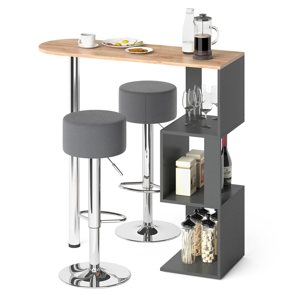 Vicco Tavolo bar con sgabelli Quercia dorata 113 x 39.8 cm con 2 sgabelli da bar
