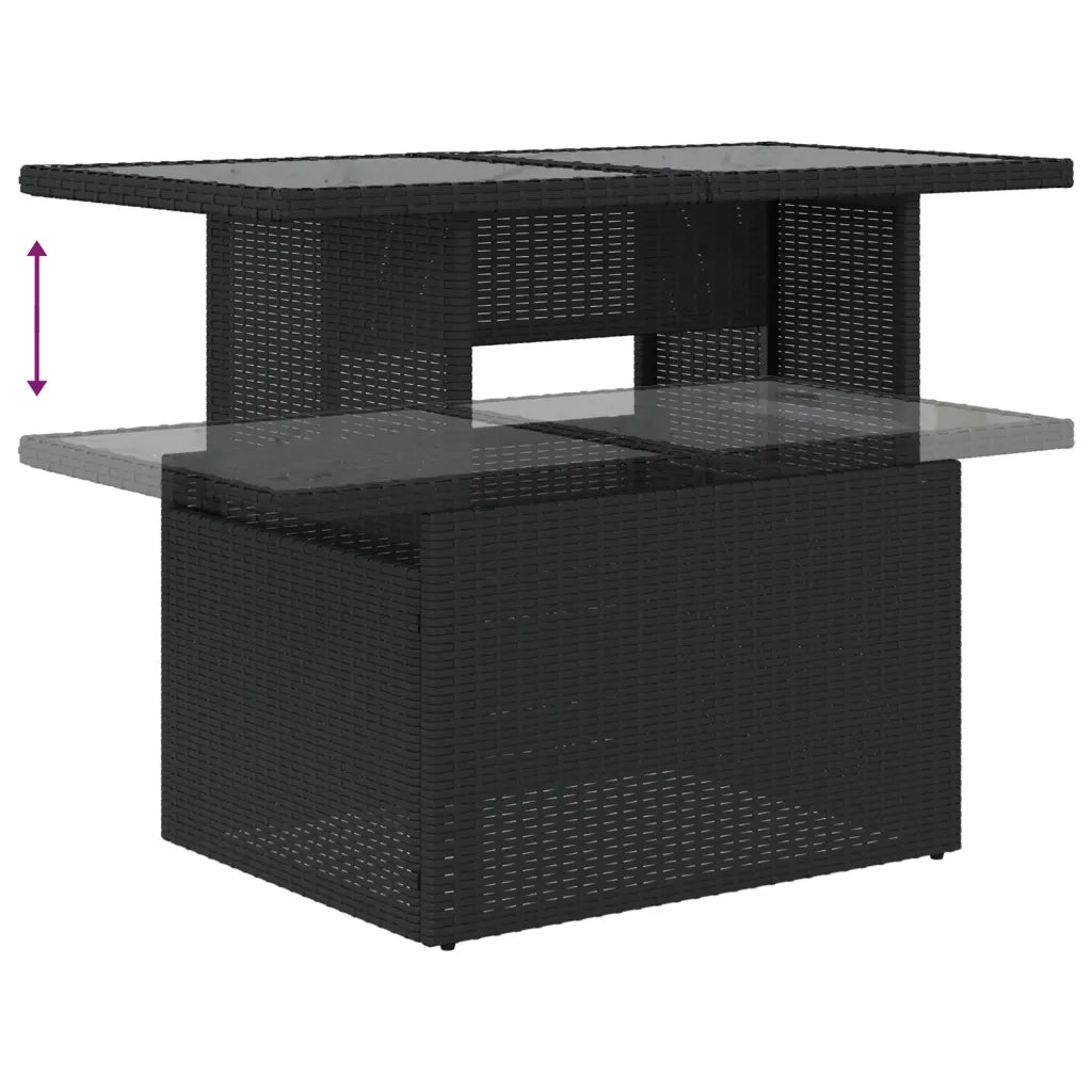Set Divani da Giardino 9 pz con Cuscini Nero in Polyrattan 3274706