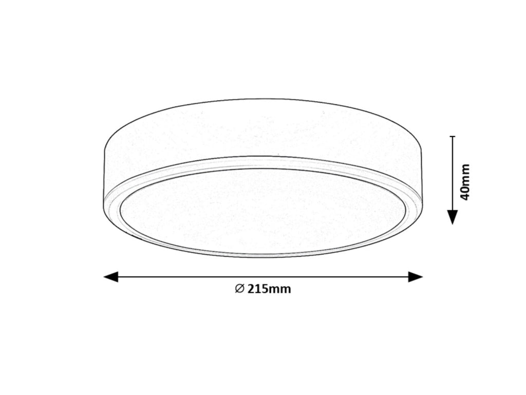 Plafoniera LED Rabalux Lauri Ø21,5 nera 22W CCT variabile