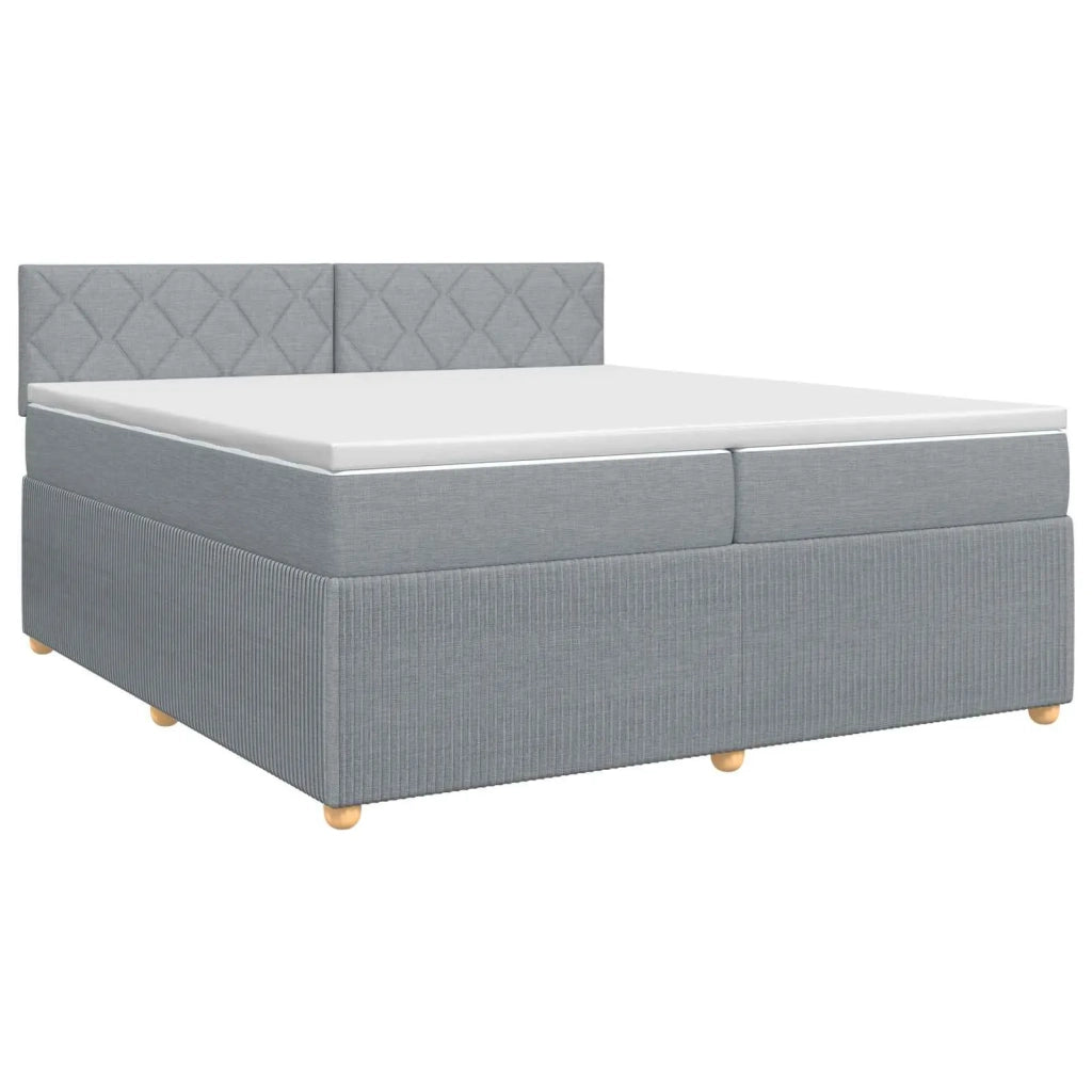 Letto box spring con materasso Grigio Chiaro 200 x 200 cm 3451552