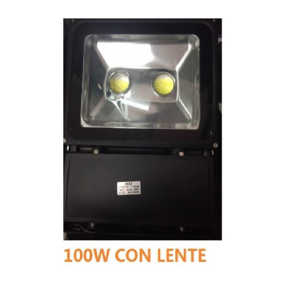 Trade Shop - Faro Faretto Led Cob Giove Ip66 Lente 100 W Watt Spot Lampada Luce Freddo Fredda -