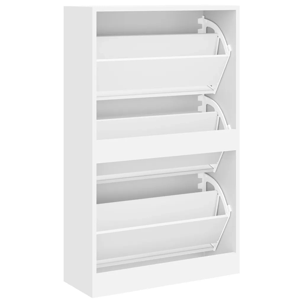 Scarpiera-Scaffale per scarpe Bianca 63x24x103 cm in Legno Multistrato