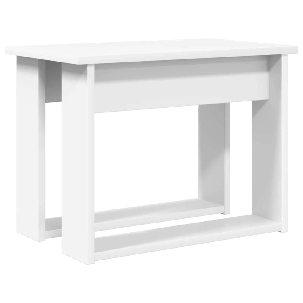 Set di 2 pz Tavolini da salotto | Tavolino da caff¨¨ | Tavolino da Soggiorno Bianco Legno multistrato