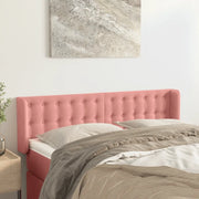 Testiera ad Orecchio-Testata con Orecchie Rosa 147x16x78/88 cm in Velluto 693067
