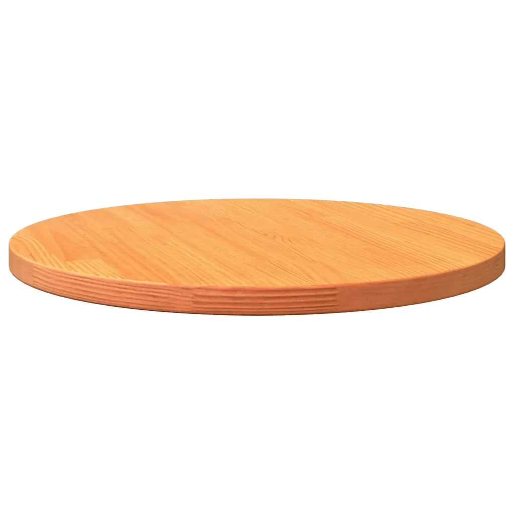 Piano Tavolo Rotondo Marrone Cera Ã˜50x2,5cm Legno Massello Pino