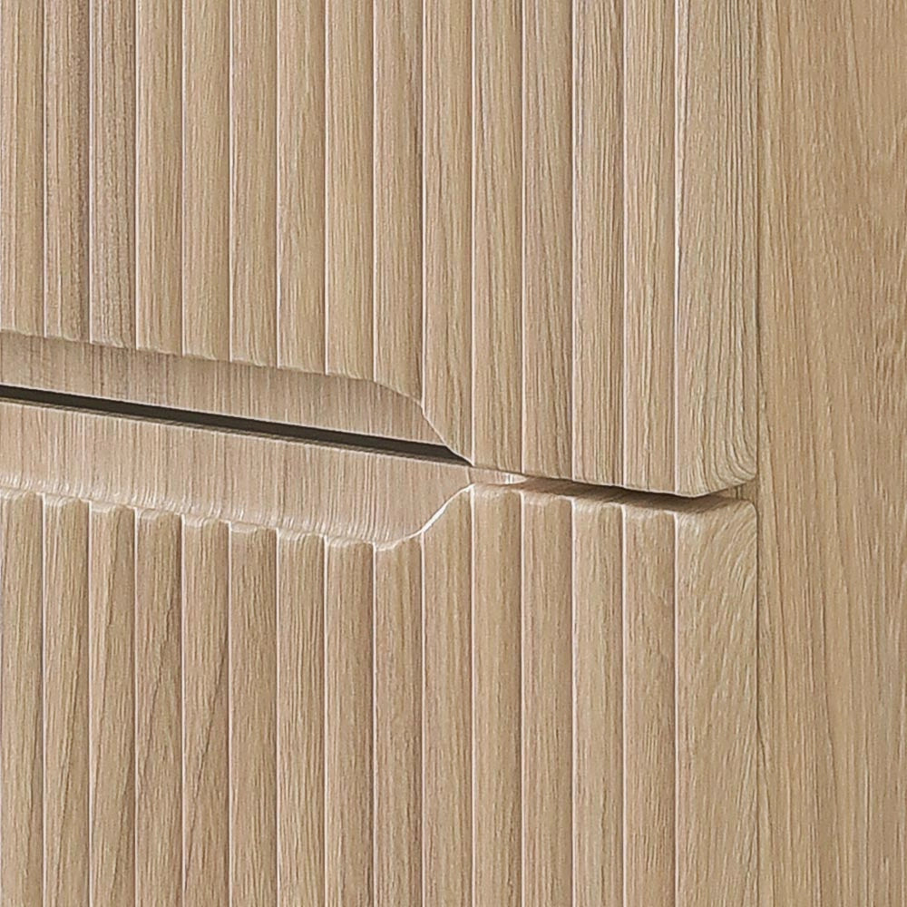 Mobile bagno sospeso 80 cm rovere chiaro cannettato con top Bali