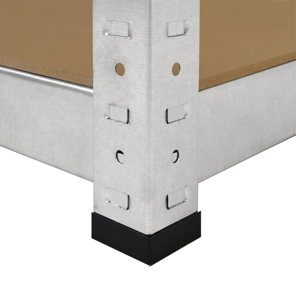 Set 3 Scaffali Metallici 90x40x180 cm 5 Ripiani MDF Portata 200 kg - Grigio