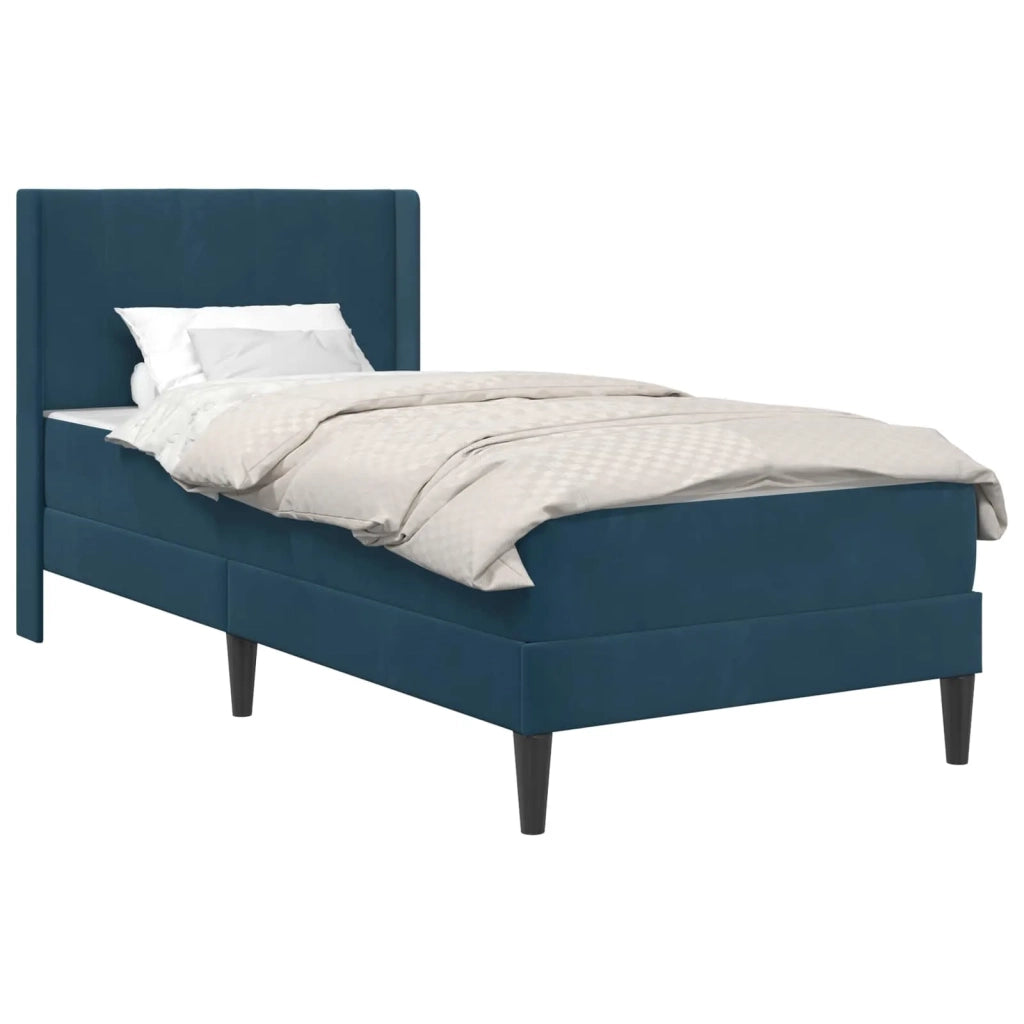 Struttura letto con materasso-Giroletto Blu 80 x 200 cm Velluto 129858