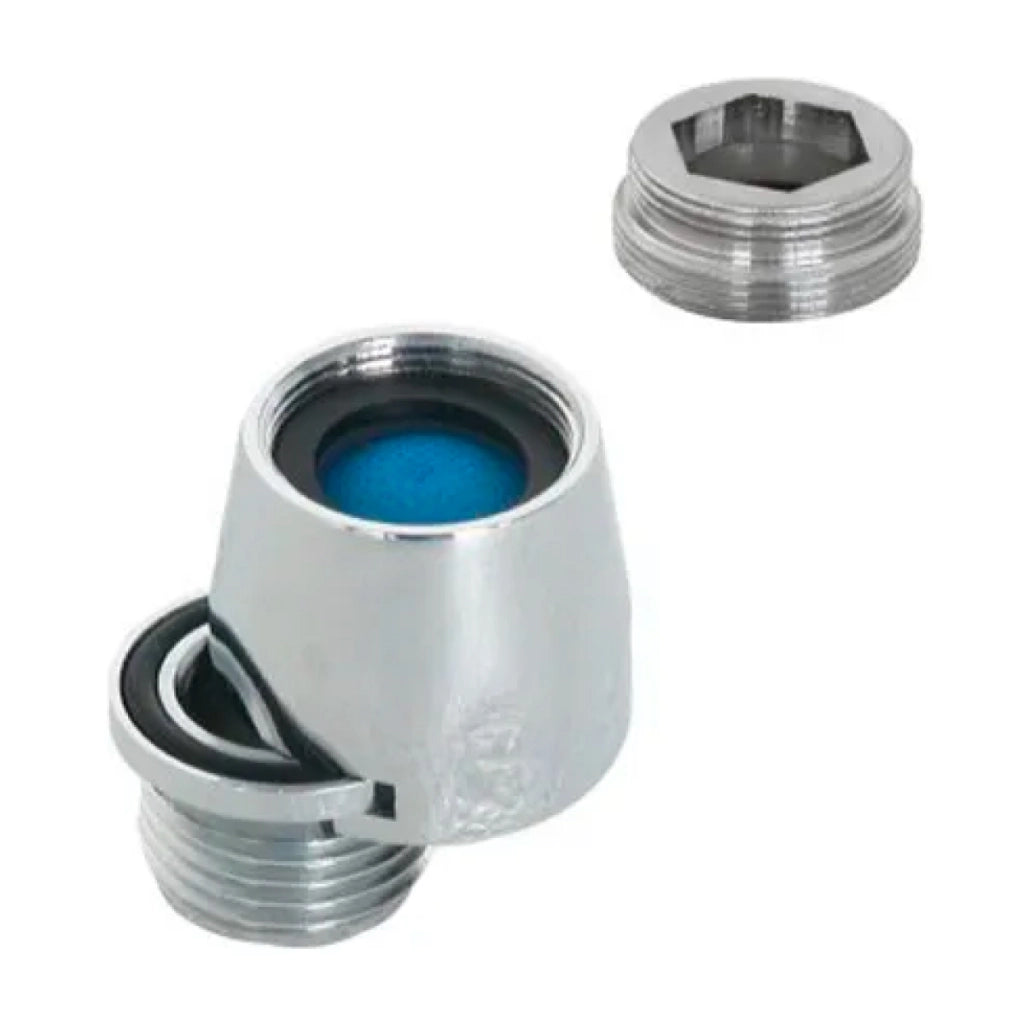 AERATORE RUBINETTO CROMATO CON RACCORDO A BAIONETTA E RIDUZIONE - MM 24X1  - HID