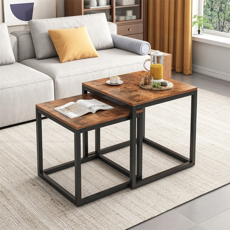 Tavolino da salotto doppio, marrone 55/52/50 cm