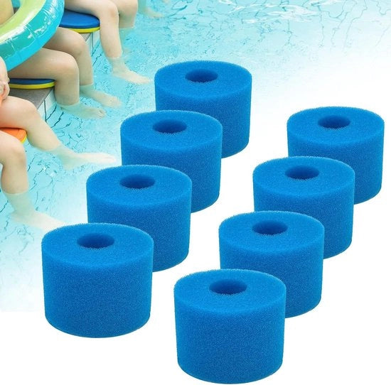 Filtro riciclabile per Intex tipo S1 - Filtro per piscina tipo S1 - Box con gomma schiuma (8 pezzi)