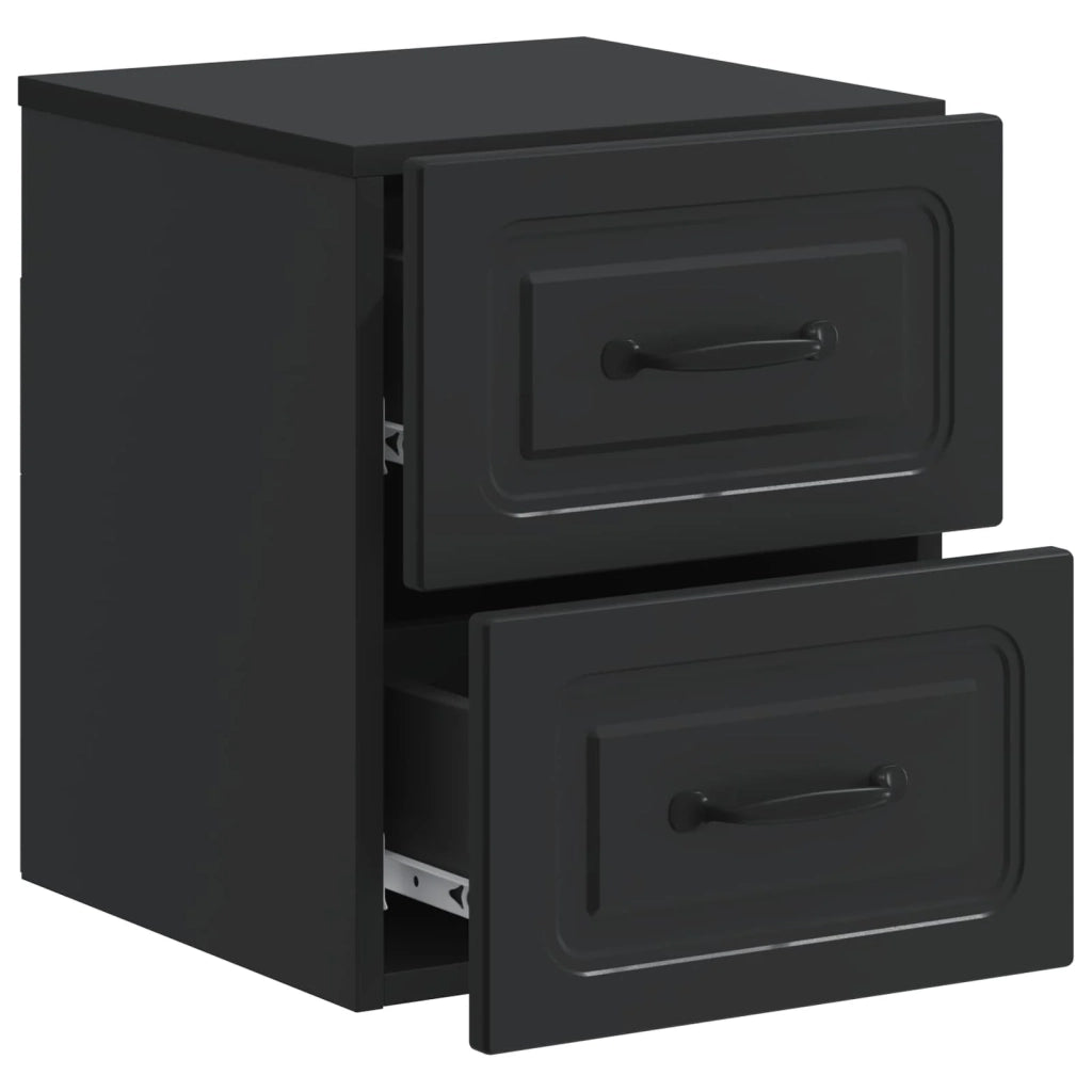 Mobiletto da notte a muro 2 pcs Nero 34,5 x 33 x 40 cm