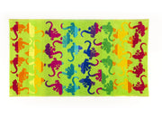 Telo Mare Jacquard In Spugna Disegno Fantasy Geco - 90x170 - Verde