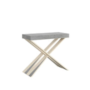 Consolle allungabile 90x40/196 cm Diago Small telaio Bianco - Cemento