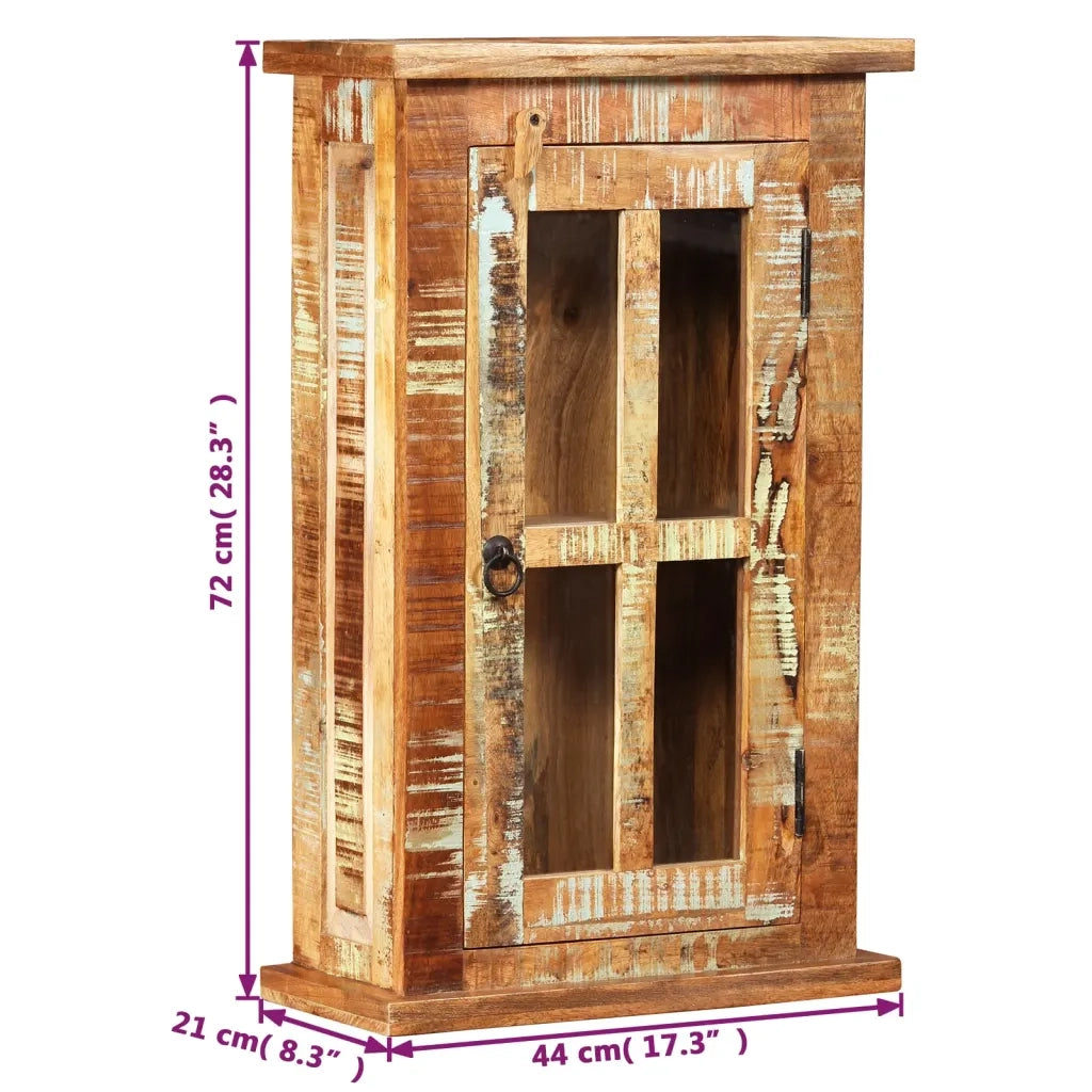 Armadietto a Muro in Legno Massello di Recupero 44x21x72 cm cod mxl 7586