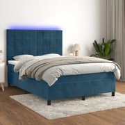 Letto a Molle con Materasso e LED Blu Scuro 140x190 cmcod mxl 99080