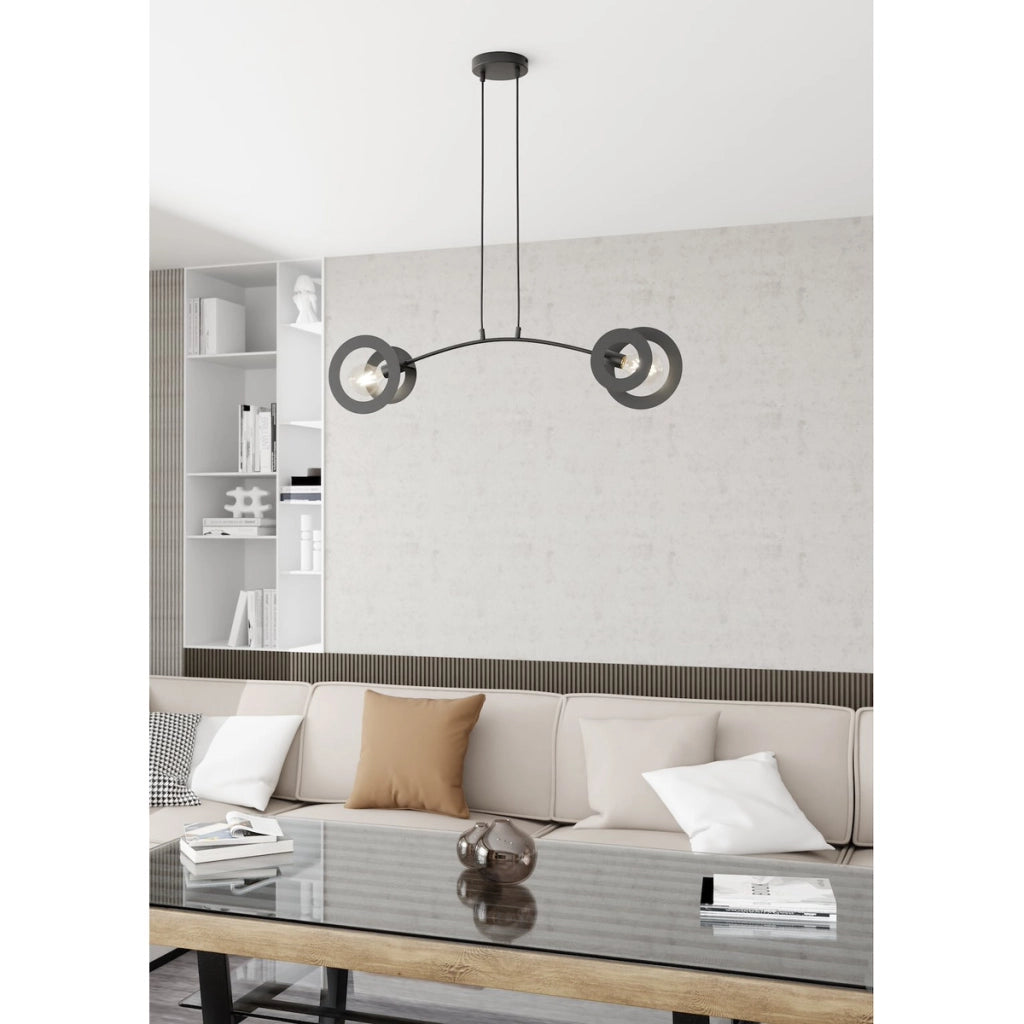 Lampada a sospensione Euforia in acciaio nero opaco