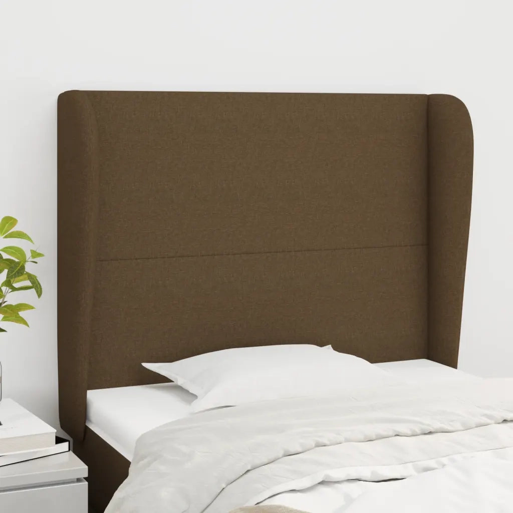 Testiera | Testata ad Orecchio Marrone Scuro 83x23x118/128 cm in Tessuto