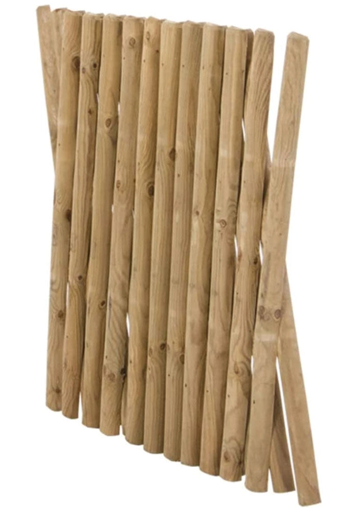 Recinzione Estensibile in Legno con Pali Intrecciati Staccionata Giardino