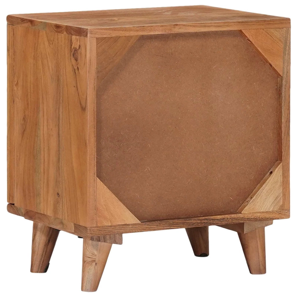 Comodino | Armadio da Notte | Mobiletto da notte a muro fatto a mano Marrone Teak 40 x 30 x 45 cm