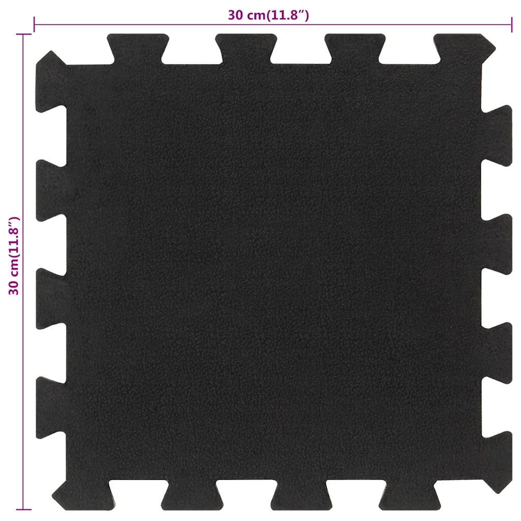 Piastrelle per Pavimenti in Gomma 16 pz Nere 16 mm 30x30 cm 155671