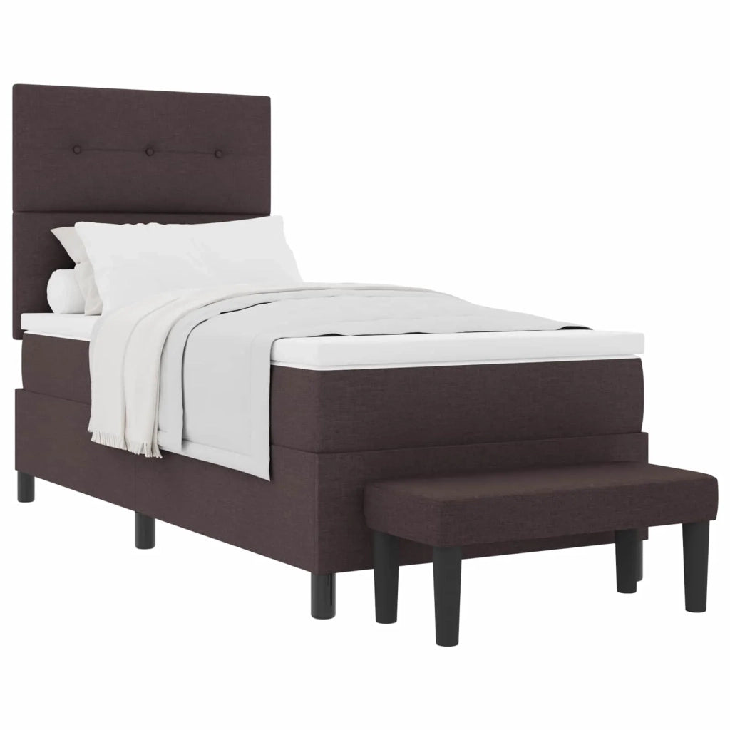 Letto a molle con testiera Marrone Scuro 100 x 200 cm Tessuto 3344047