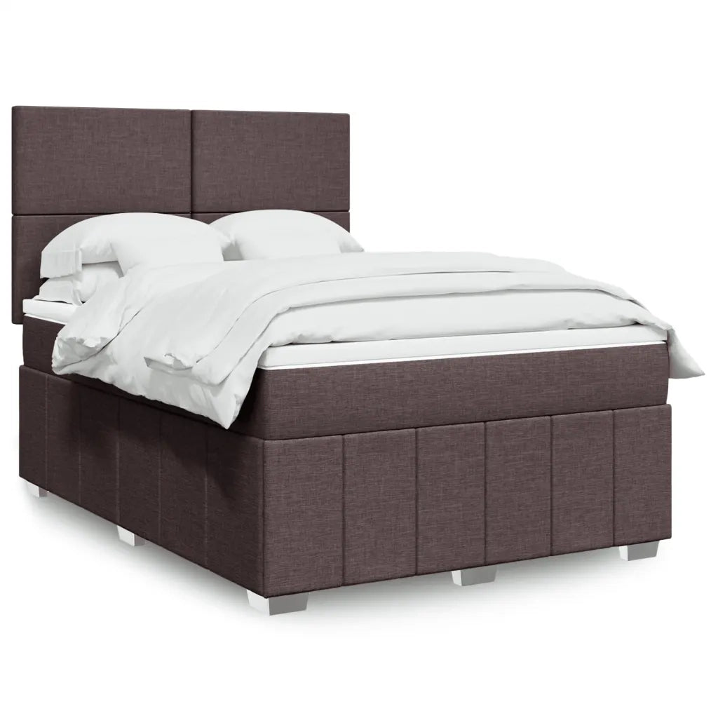 Giroletto a Molle con Materasso Marrone Scuro 140x200cm Tessuto 3293987