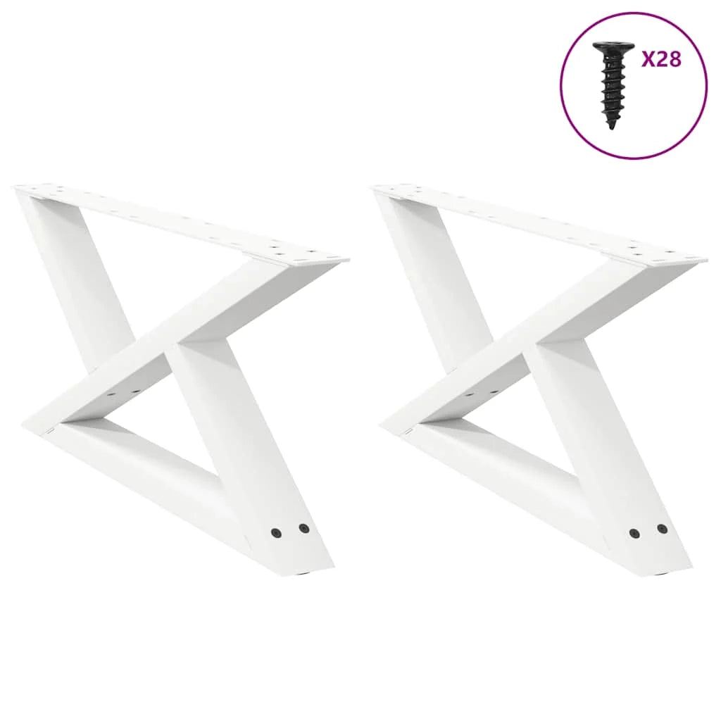 Set di 2 gambe regolabili per tavolino da caffè dal design moderno 70 x 30 cm in acciaio bianco 02_0056979