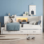 Divano letto con illuminazione ambientale, letto estraibile e prese USB