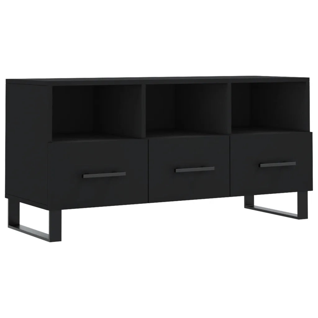 Mobile Porta TV Nero 102x36x50 cm in Legno Multistrato 829061