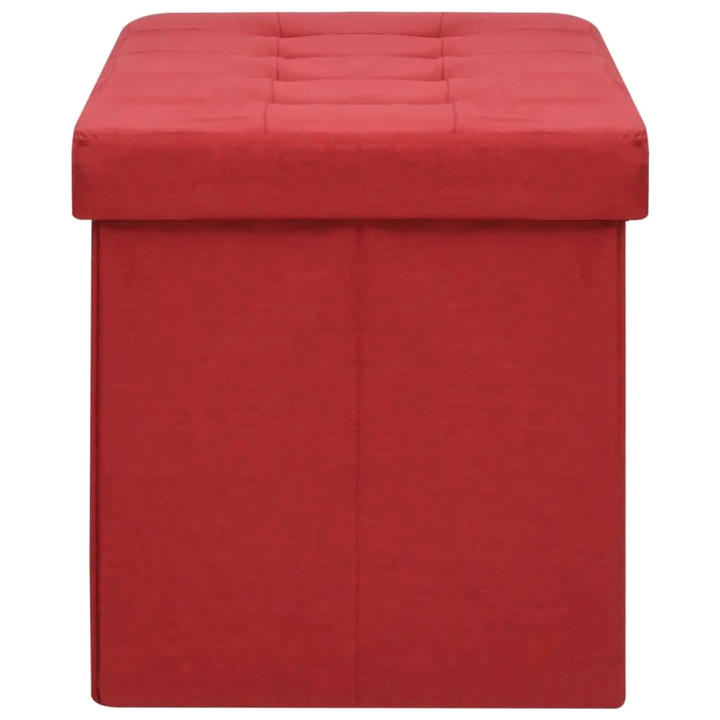 Panca contenitore pieghevole 110 x 38 x 38 cm bordeaux finto lino 02_0010896