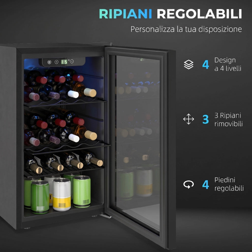 Cantinetta Vino Refrigerata ¨C zephmum ¨C 24 Bottiglie 68L Nera