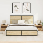 Comodini con Luci LED 2 pz Rovere Artigianale 50x40x45 cm