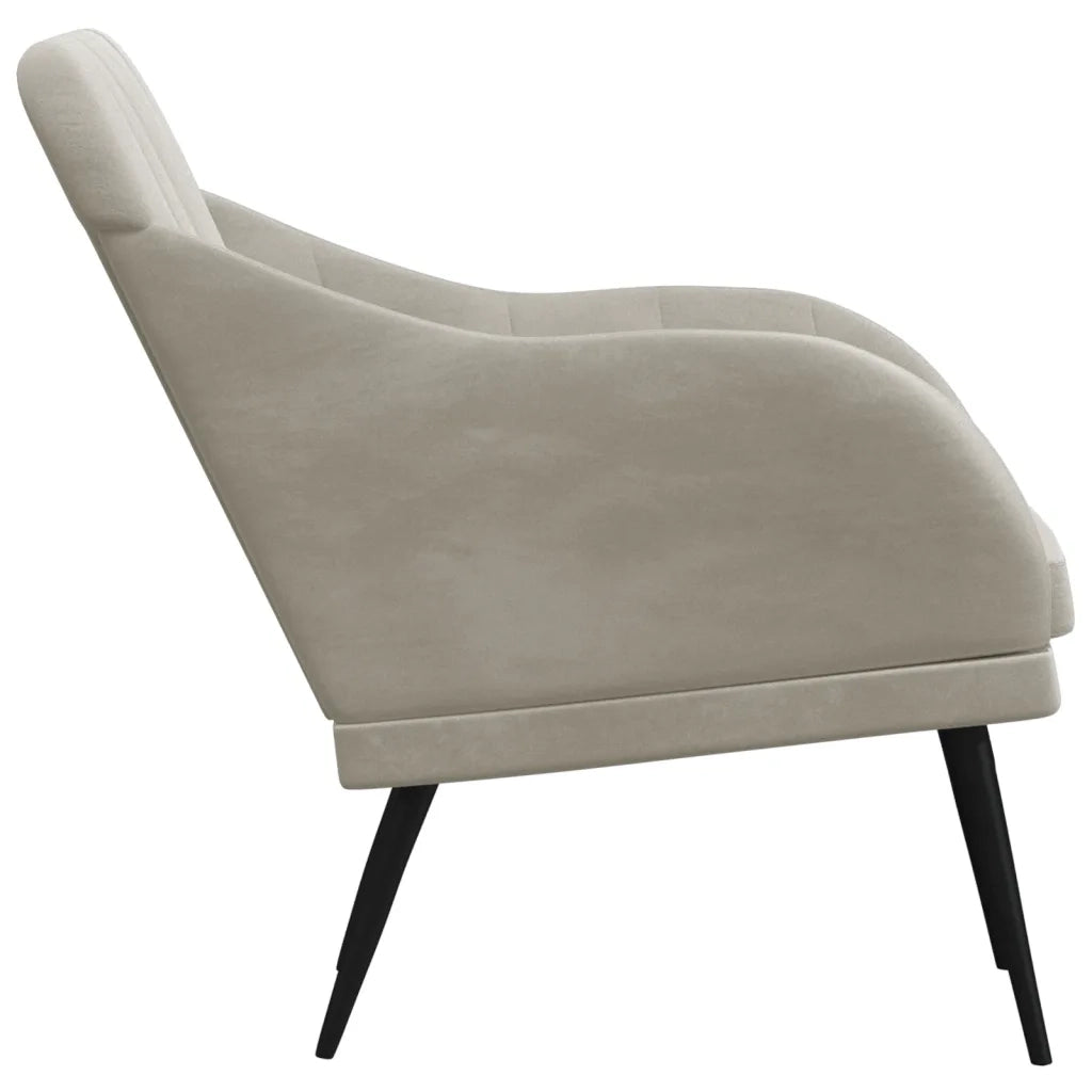Poltrona Grigio Chiaro 63x76x80 cm Velluto cod mxl 14169