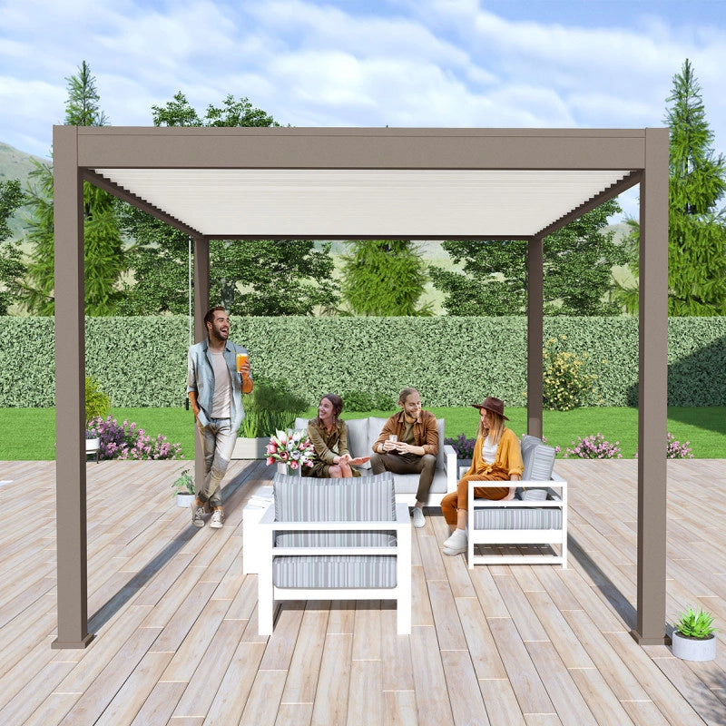 Pergola bioclimatica Ombréa® VS autoportante 3x4M - Talpa - Lamelle bianche
