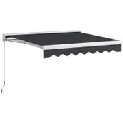 Tenda Parasole con Estensione Elettrica o Manuale, Telecomando Incluso, Telaio in Alluminio, 2.5 x 2 m, Grigio