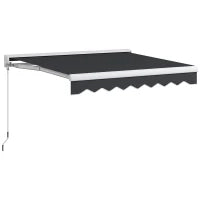 Tenda Parasole con Estensione Elettrica o Manuale, Telecomando Incluso, Telaio in Alluminio, 2.5 x 2 m, Grigio