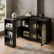 MOBILE BAR Rotante 360° 120x40x97 cm MDF Nero