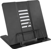 Supporto per libri - regolabile sostegno per lettura di libri di cucina con clip per pagine di carta - display metallico rigido per ricette - libro di testo, musica, documenti pieghevole