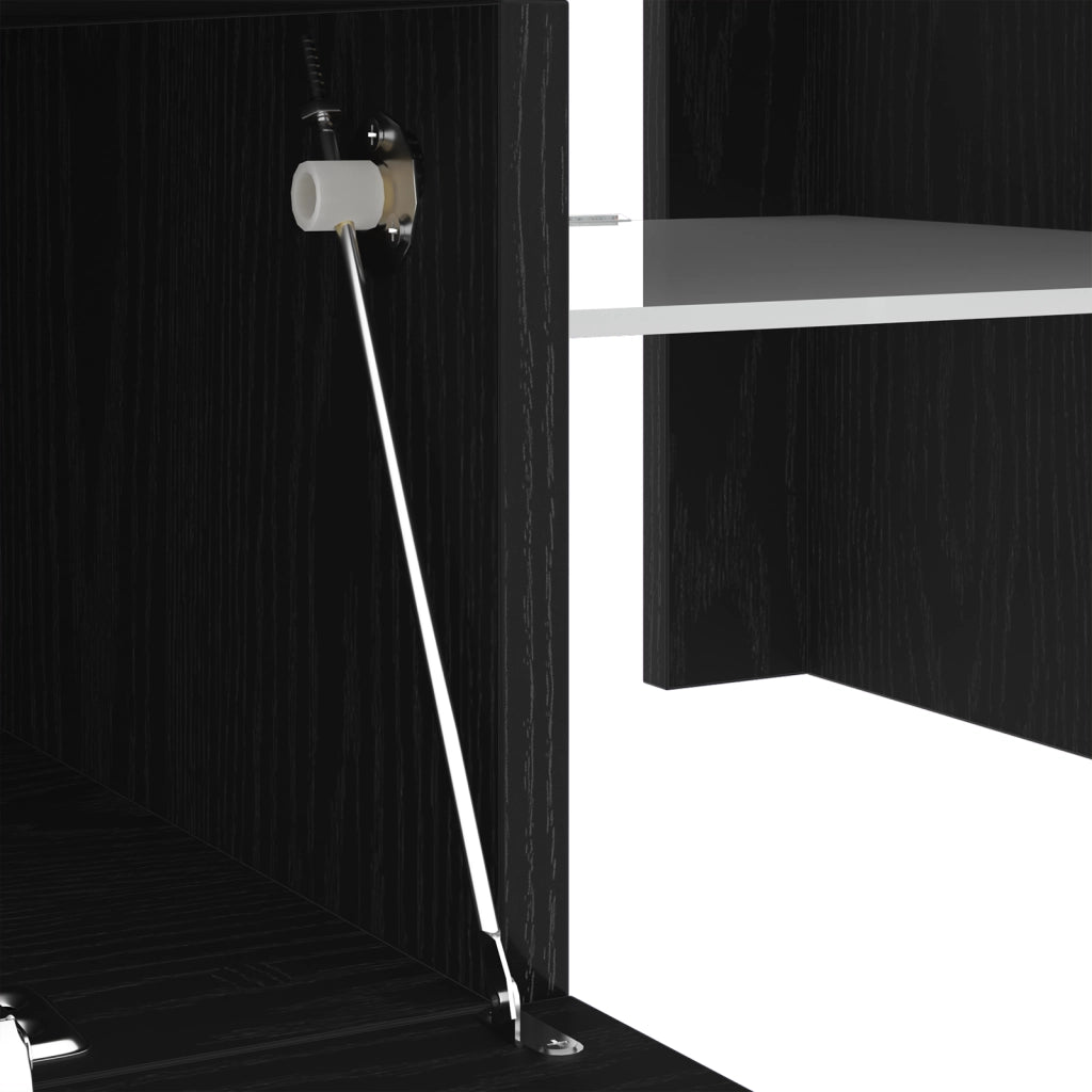 Mobile TV  con luci LED - Nero Rovere 120x35x40 cm